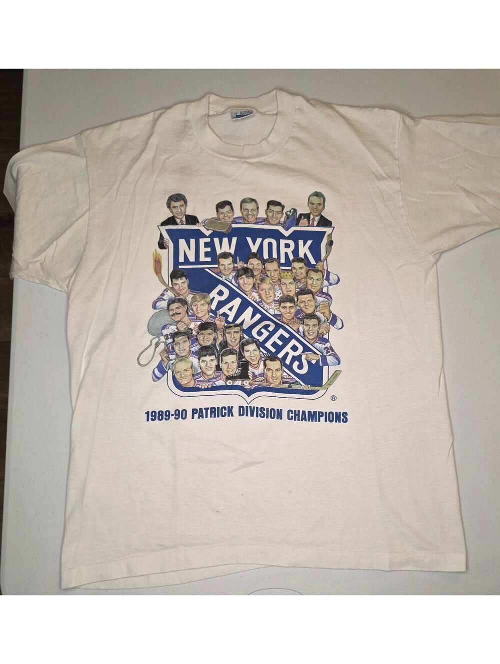 1989 MLH New York Rangers Division Champs Single Stitch Tee